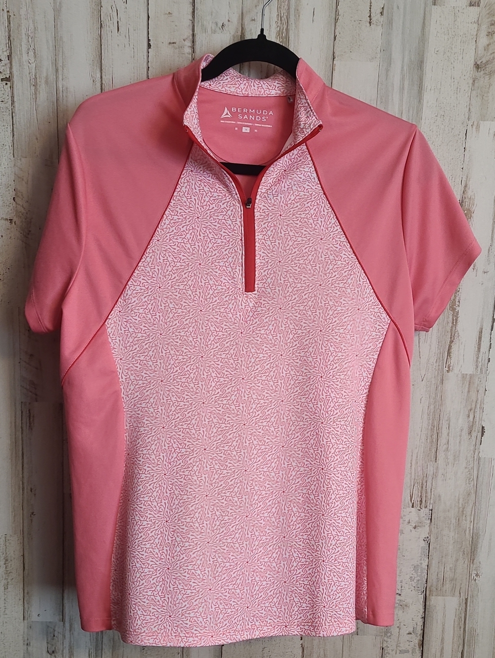 Bermuda Sands Pink Short-Sleeve Quarter-Zip Golf Top
